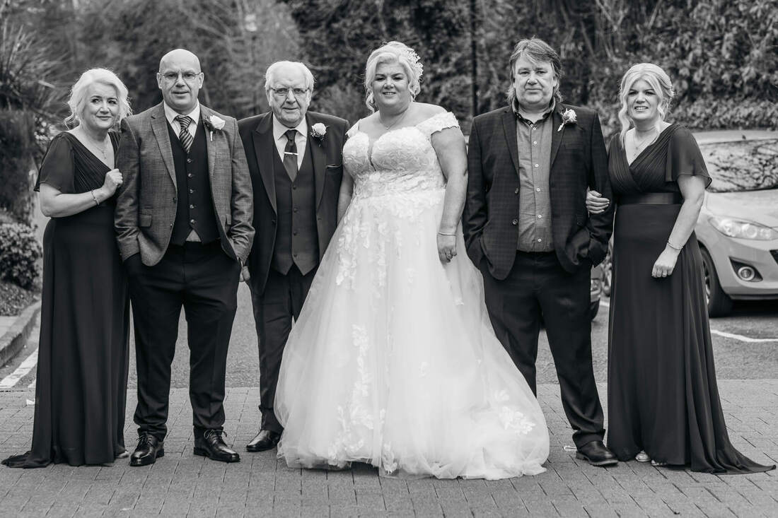 Bride and her family Pictured outside Everglades Hotel Derry