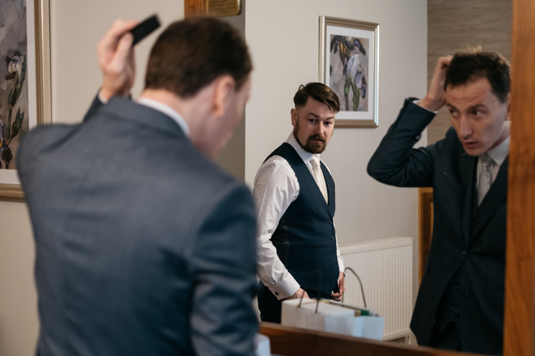 Groom Prep Photograph by Patrick Duddy Photography - Documentary Wedding Photography Derry At An Grainan Hotel, County Donegal Ireland