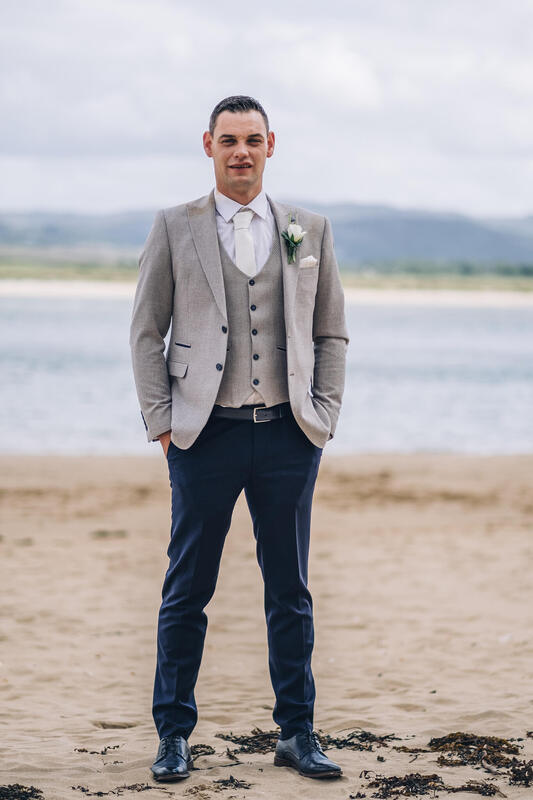 A traditional portrait of the groom on Ards Beach Country Donegal